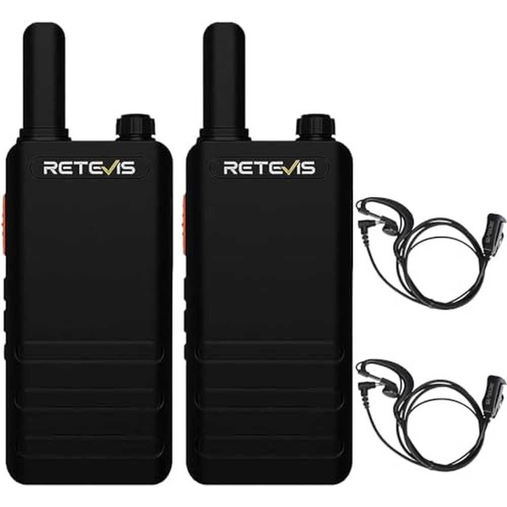 Retevis RT622P lehká vysílačka PMR446, dobíjecí USB C, 1620 mAh, VOX Hands Free přenosné 2-pásmové rádio s náhlavní soupravou pr